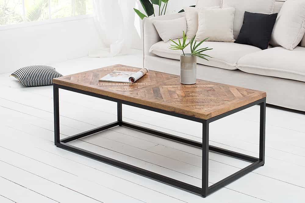 Massiver Couchtisch INFINITY HOME 100cm Mangoholz Industrial Design