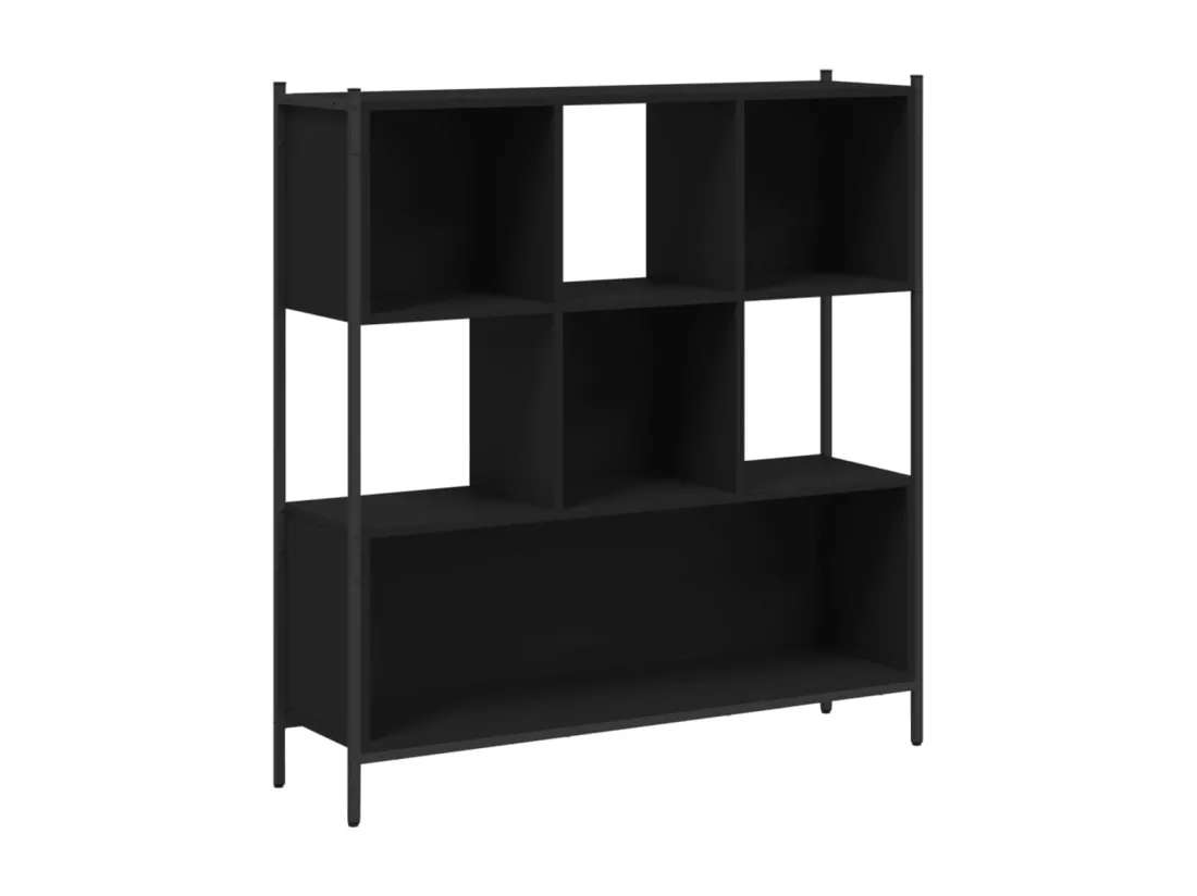 Bibliothèque noir 102x28x172 cm bois d'ingénierie