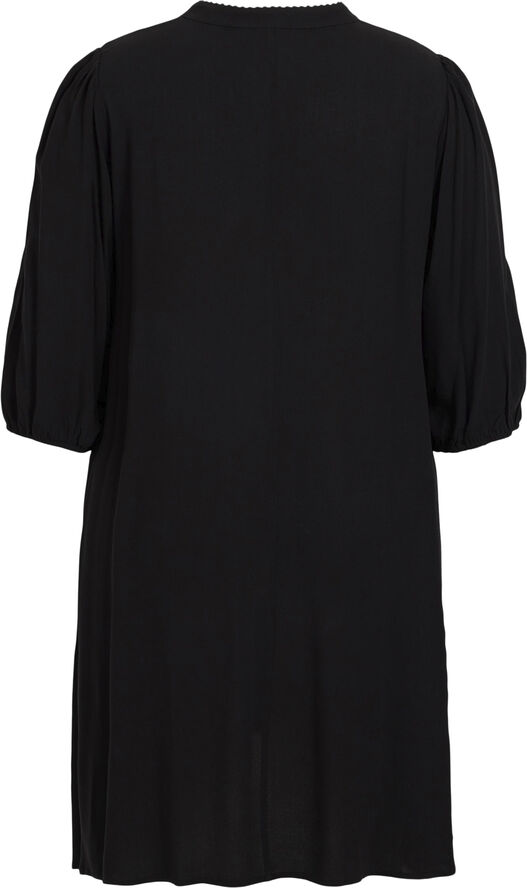 Evoked Vila VIMOASHLY MANDARIN SHORT DRESS/CUR Black