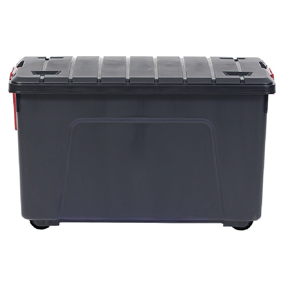 Box de rangement brico 4 roulettes fermeture à clips 110L
