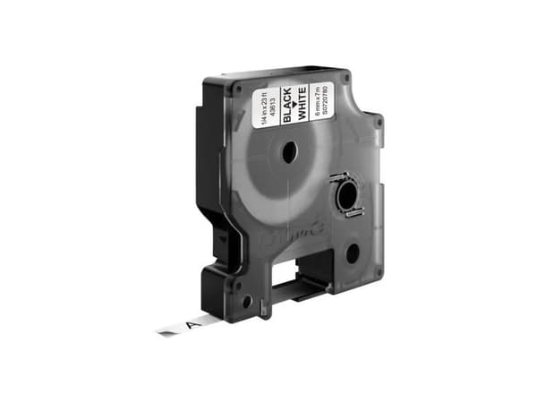 DYMO D1 - Polyester - selv-adhesiv - svart på hvitt - Rull (0,6 cm x 7 m) 1 kassett(er) merketape - for LabelMANAGER 100, 160, 210, 220, 260, 280, 30