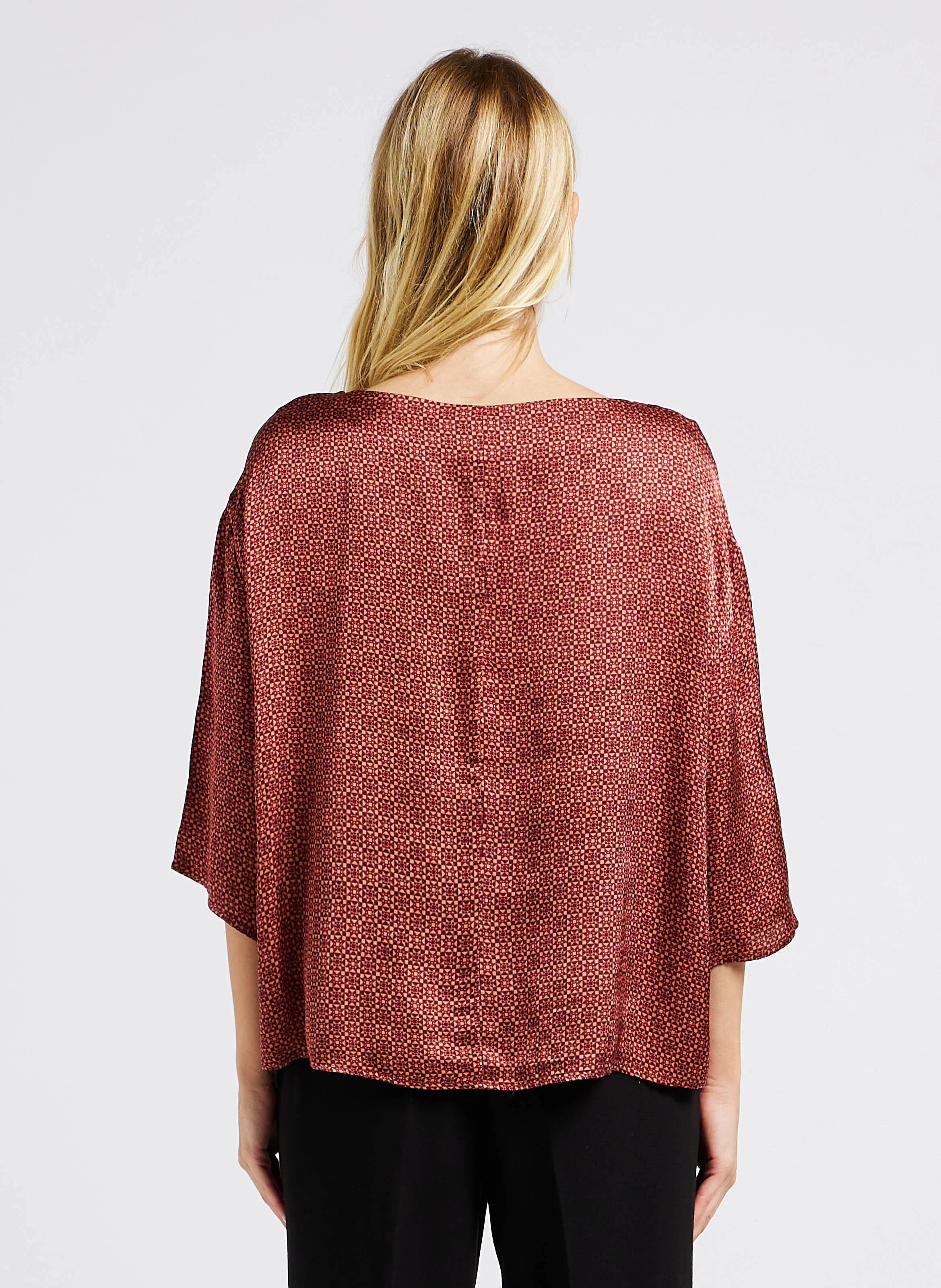 LOLLY - Blouse col rond imprimée | Doré