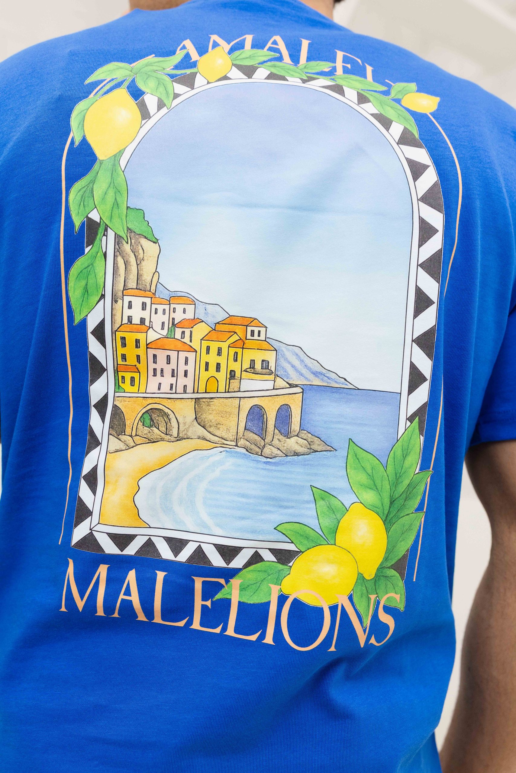Malelions Amalfi Window T-Shirt Heren Blauw