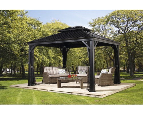 SOJAG Messina 10x12 paviljoen met klamboe 353 x 288 cm antraciet