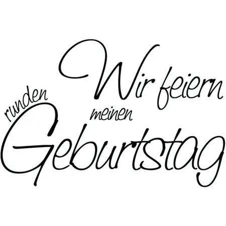 Knorr Prandell Stempel aus Holz (Einladung) 7 x 4,6 cm, Motiv: Wir feiern meinen runden Geburtstag