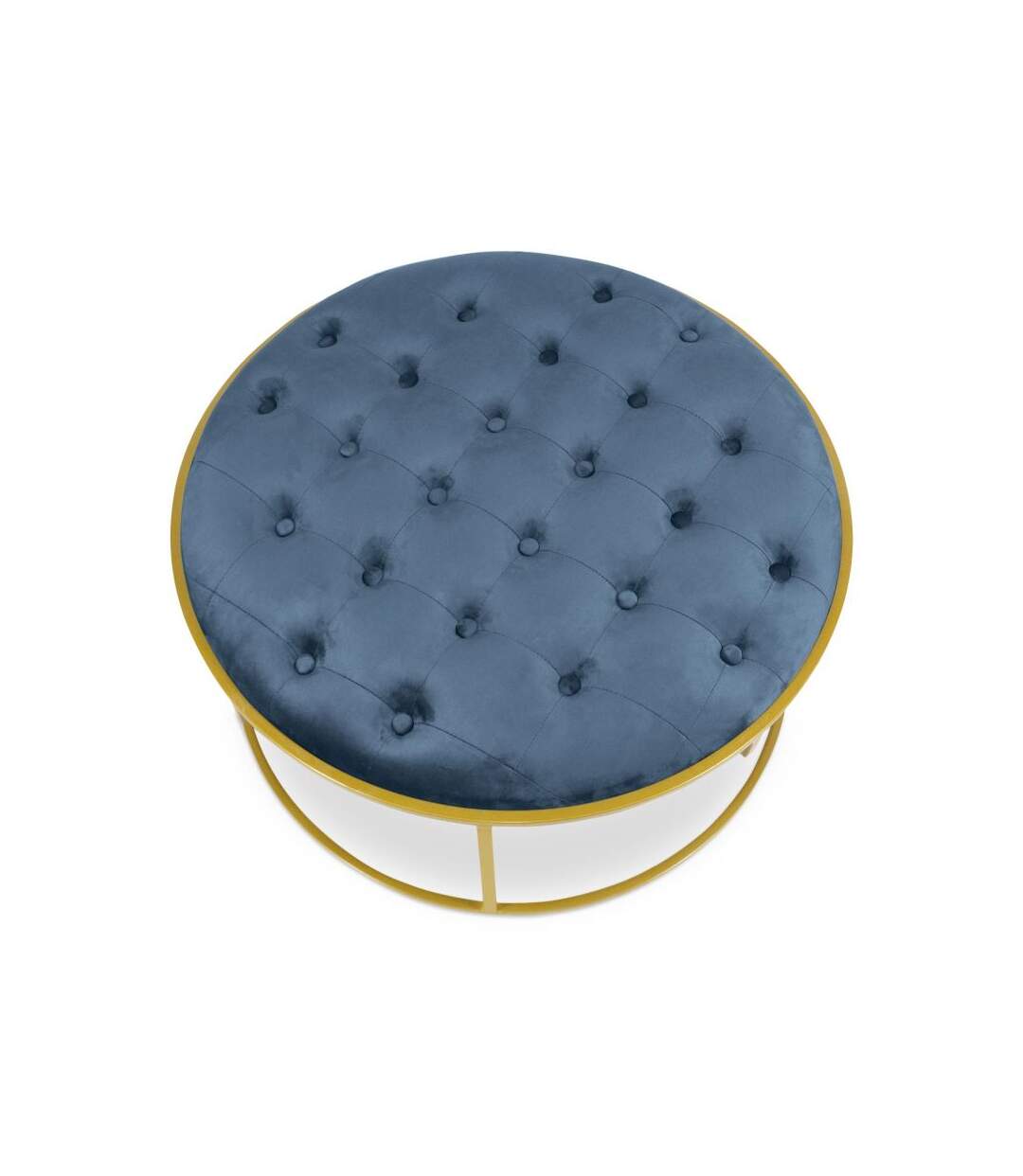 Paris Prix - Lot De 2 Poufs Design En Velours valona 75cm Bleu