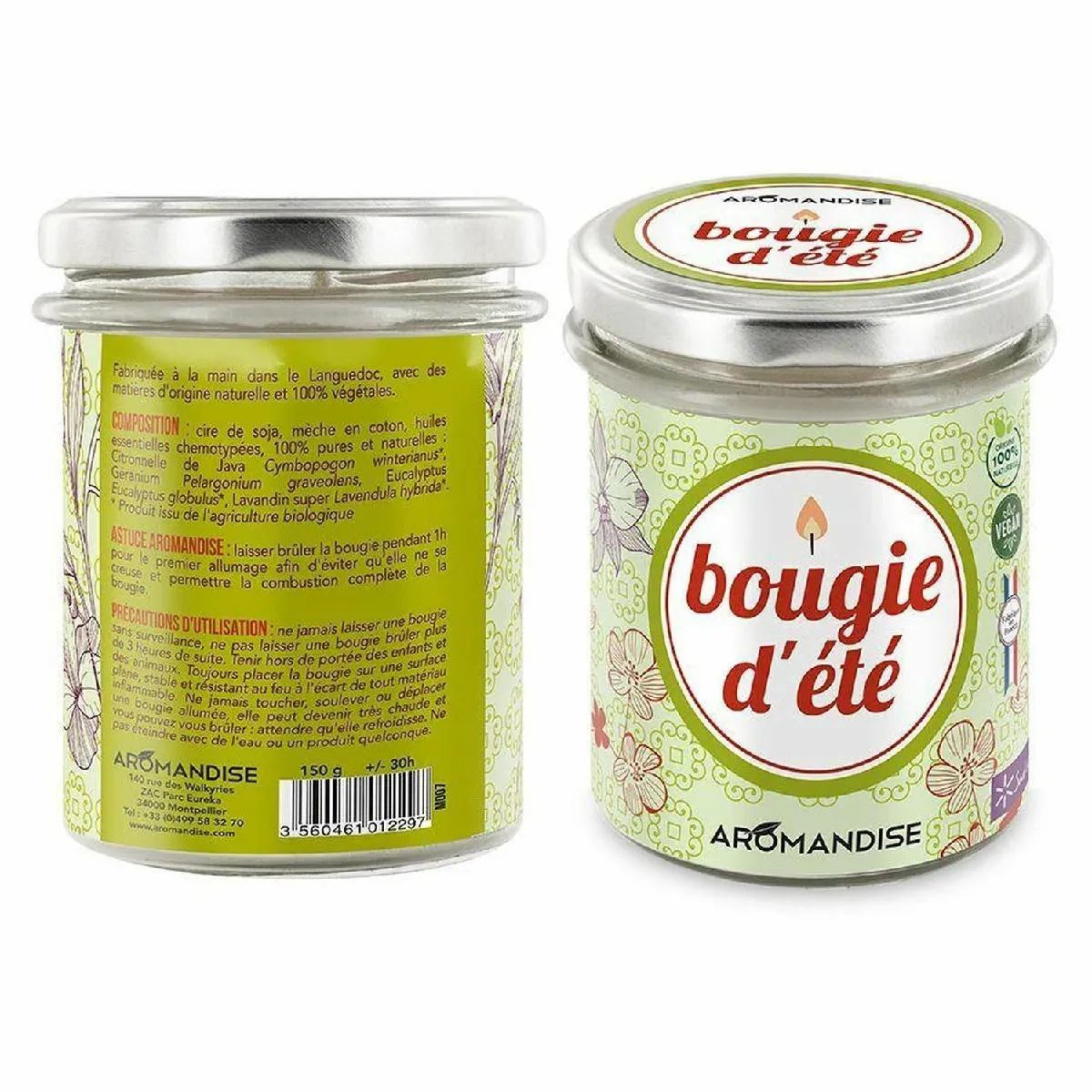 Aromandise Bougies Citronnelle Géranium
