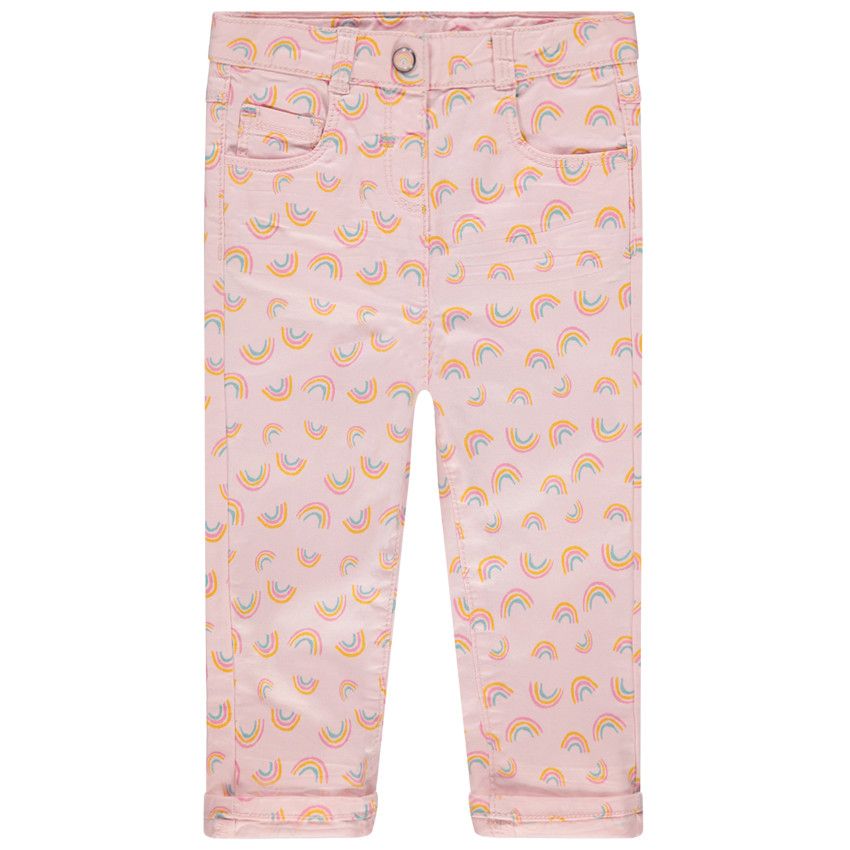 Pantalon slim imprimé arcs-en-ciel all-over - Rose