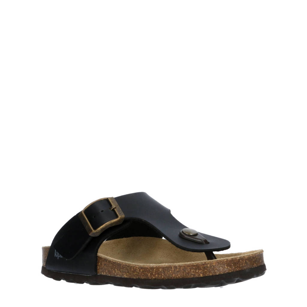 Kipling Juan 4leren teenslippers zwart