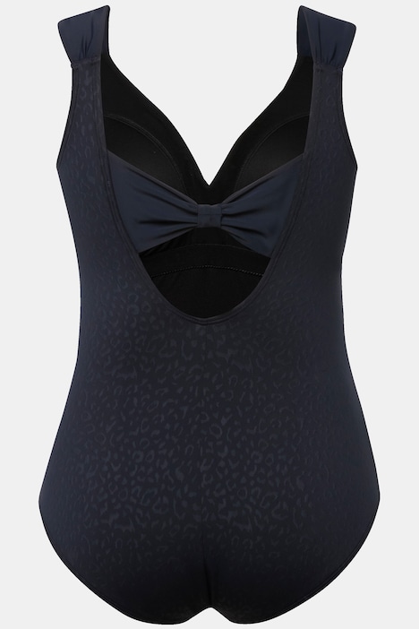 Badeanzug, Leo-Jacquard, Softcups, tiefer Rücken
