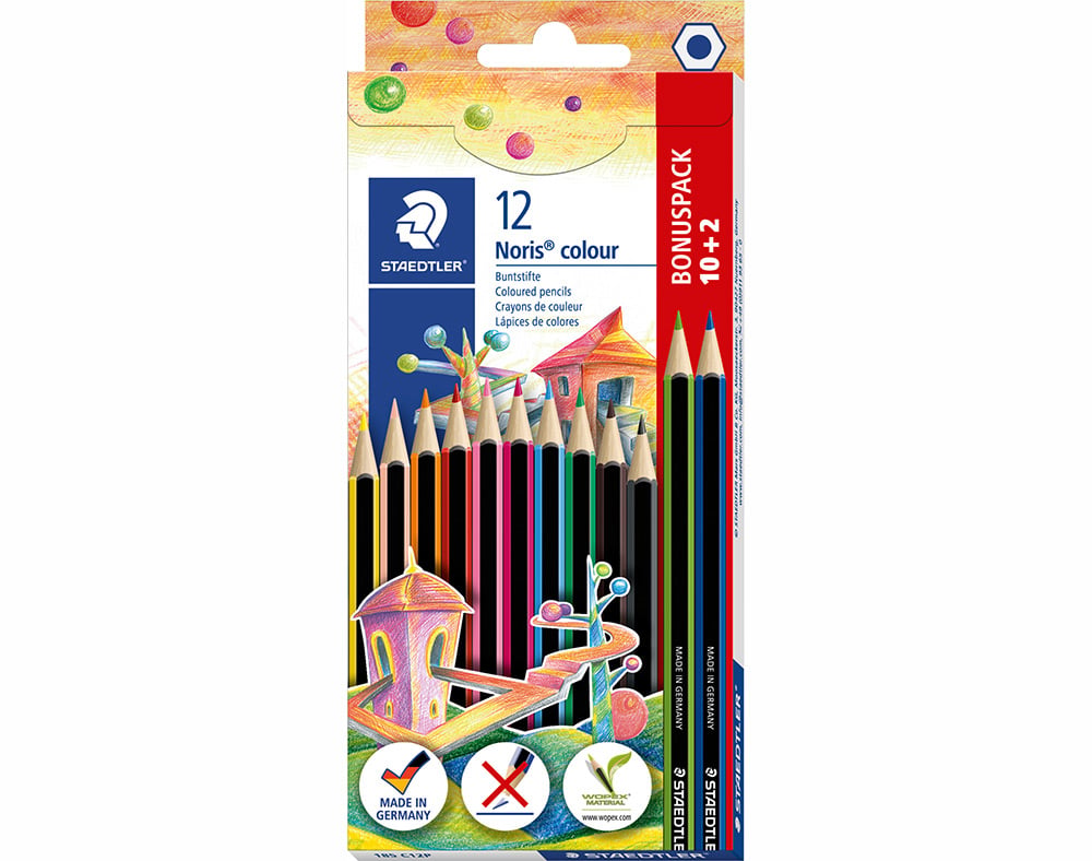 LÁPIS DE COR STAEDTLER NORIS COLOUR 10 2 UNIDADES