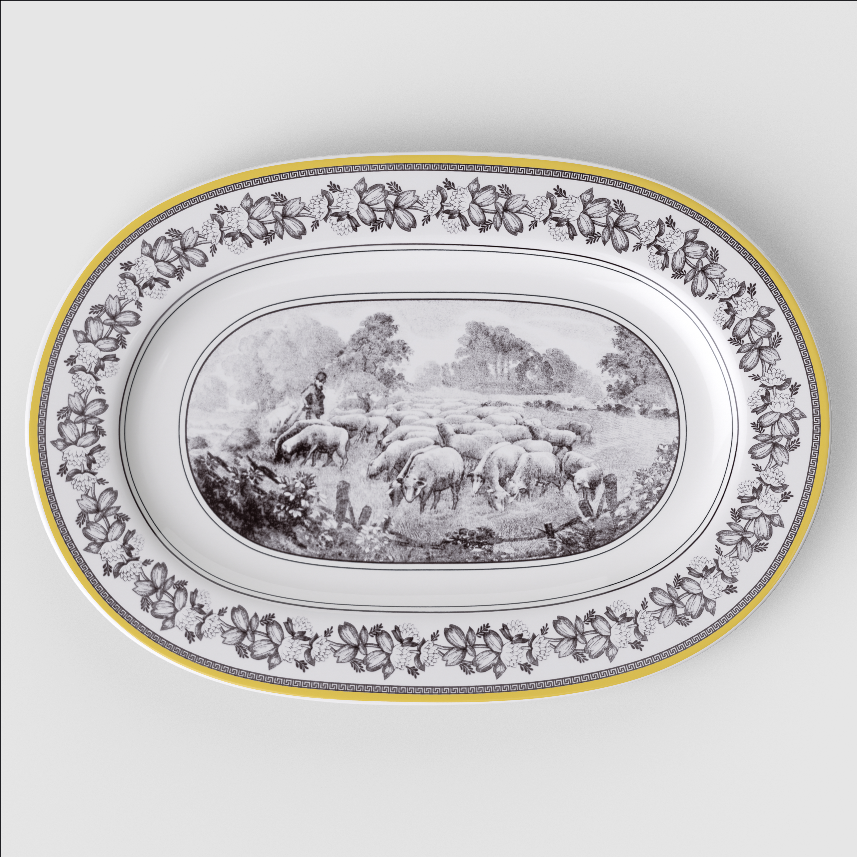 Audun Serving tray Multi-colored, 13.5'' x 5.4'', Premium Porcelain