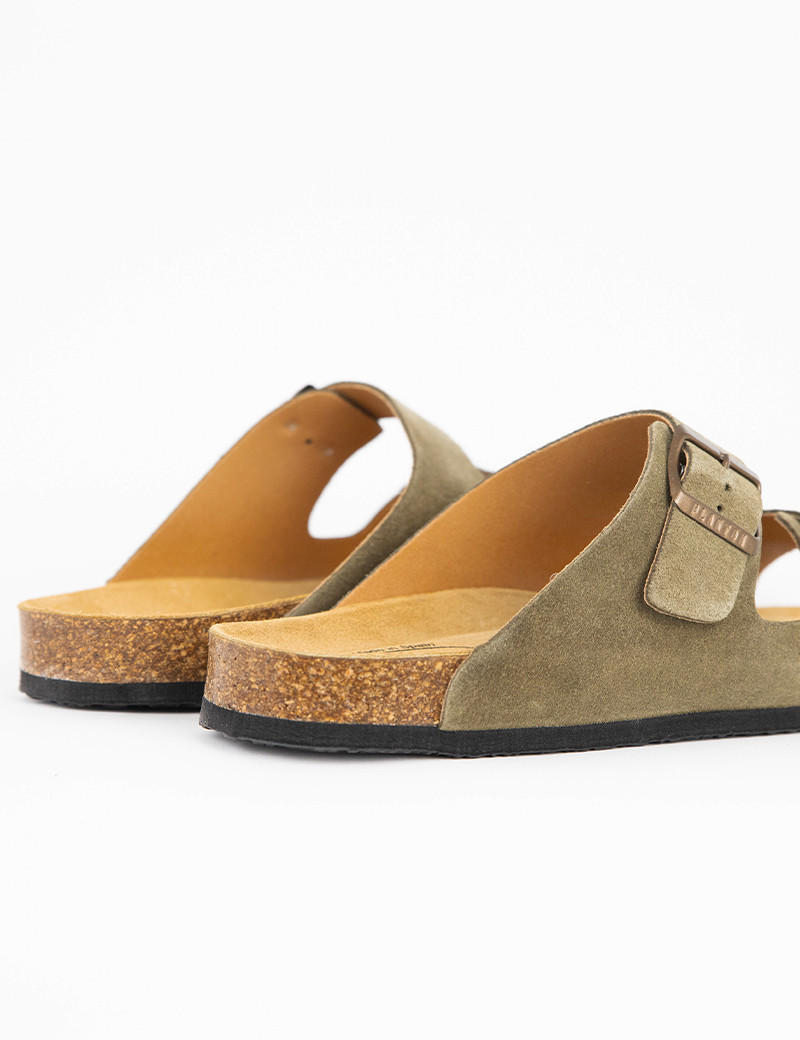 PLAKTON MULES HOMME DOUBLE BRIDE KAKI CLAIR