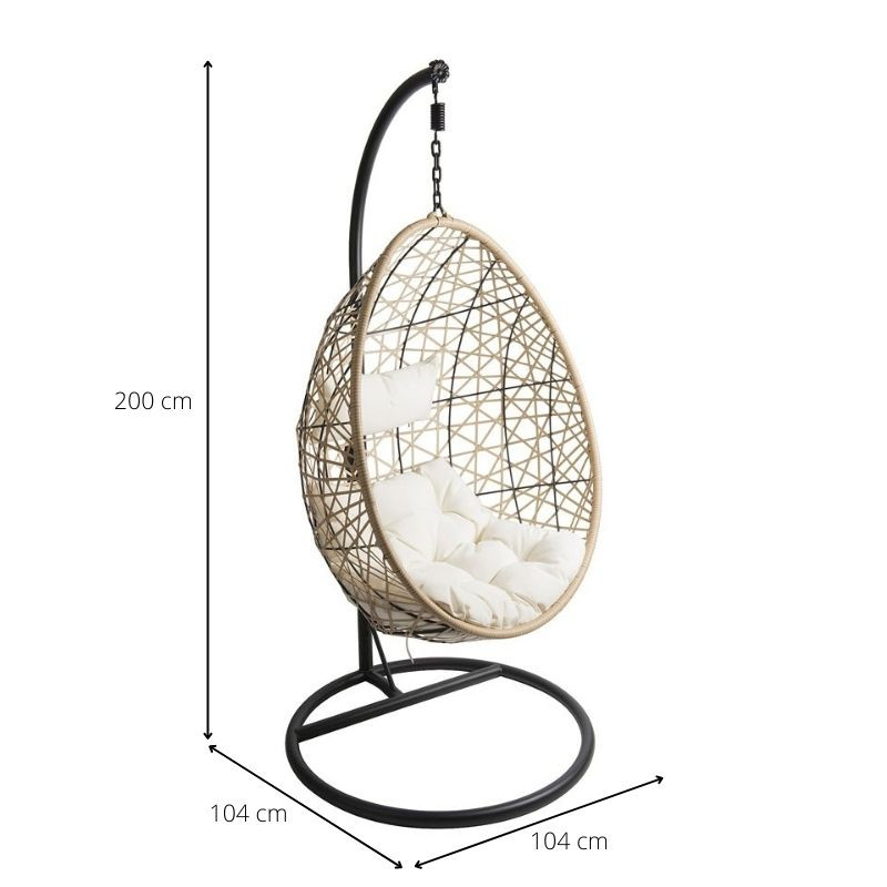 Hangstoel swing met standaard - naturel - ø104x200 cm