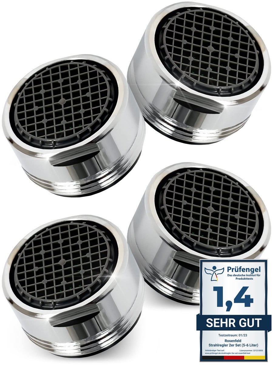 stuks zeer waterbesparende beluchter M24 waterstroom 5 l/min - Hightech antikalk kraanzeef met bolvormig filter - Verchroomde messing beluchter - Bevestigingsbeluchter voor kranen