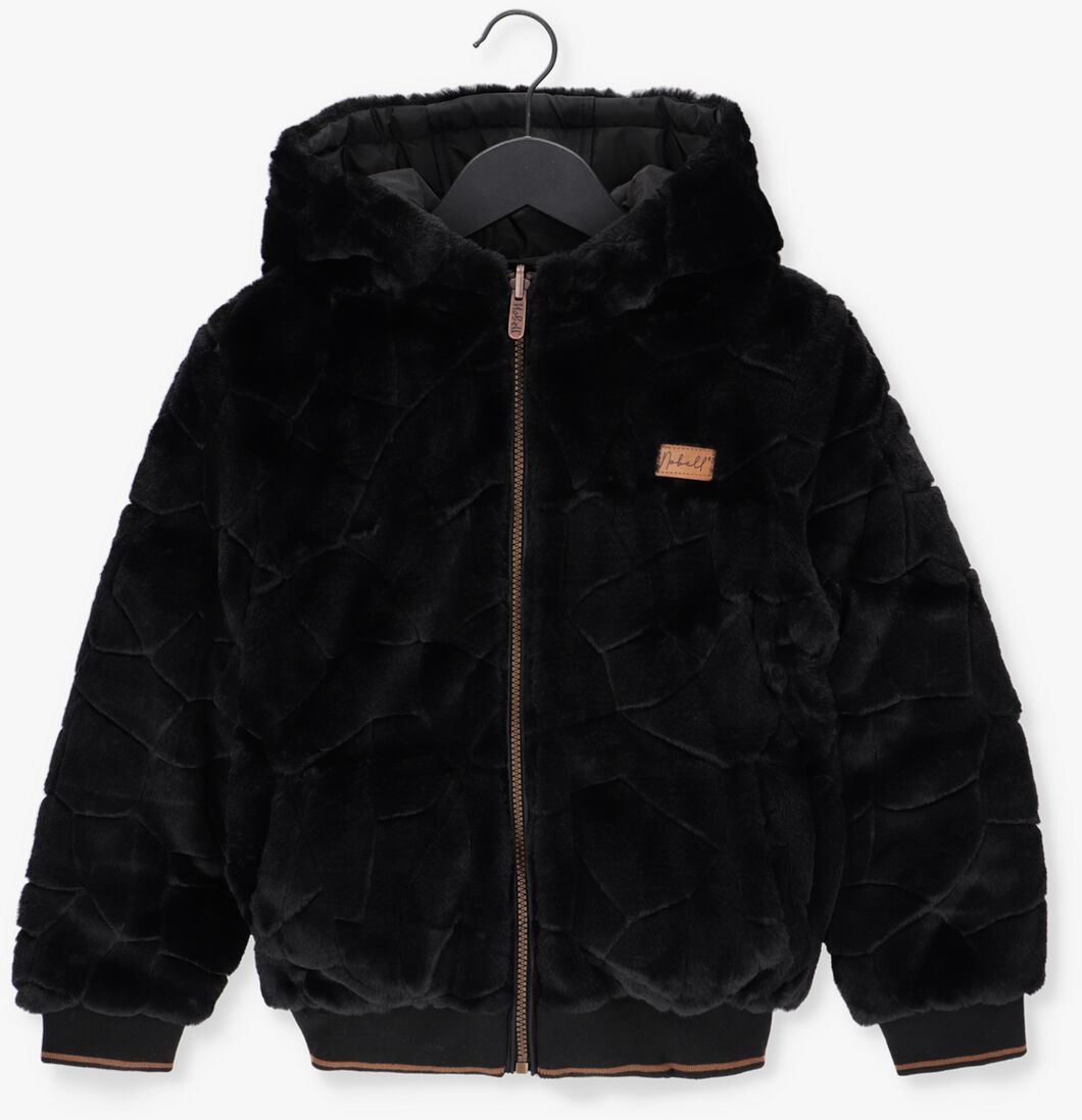 NOBELL zwarte nobell jack reversible hooded bomber jacket