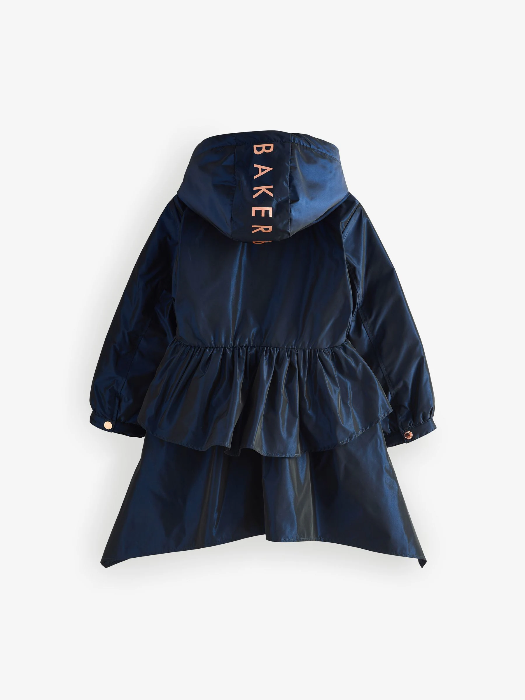 Marineblauw - Baker by Ted Baker - Regenbestendige regenjas met strik en ruches