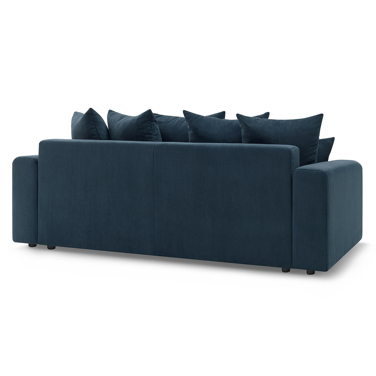 Bobochic Canapé droit fixe 3 places envy velours côtelé bleu foncé - 240x100x95 cm
