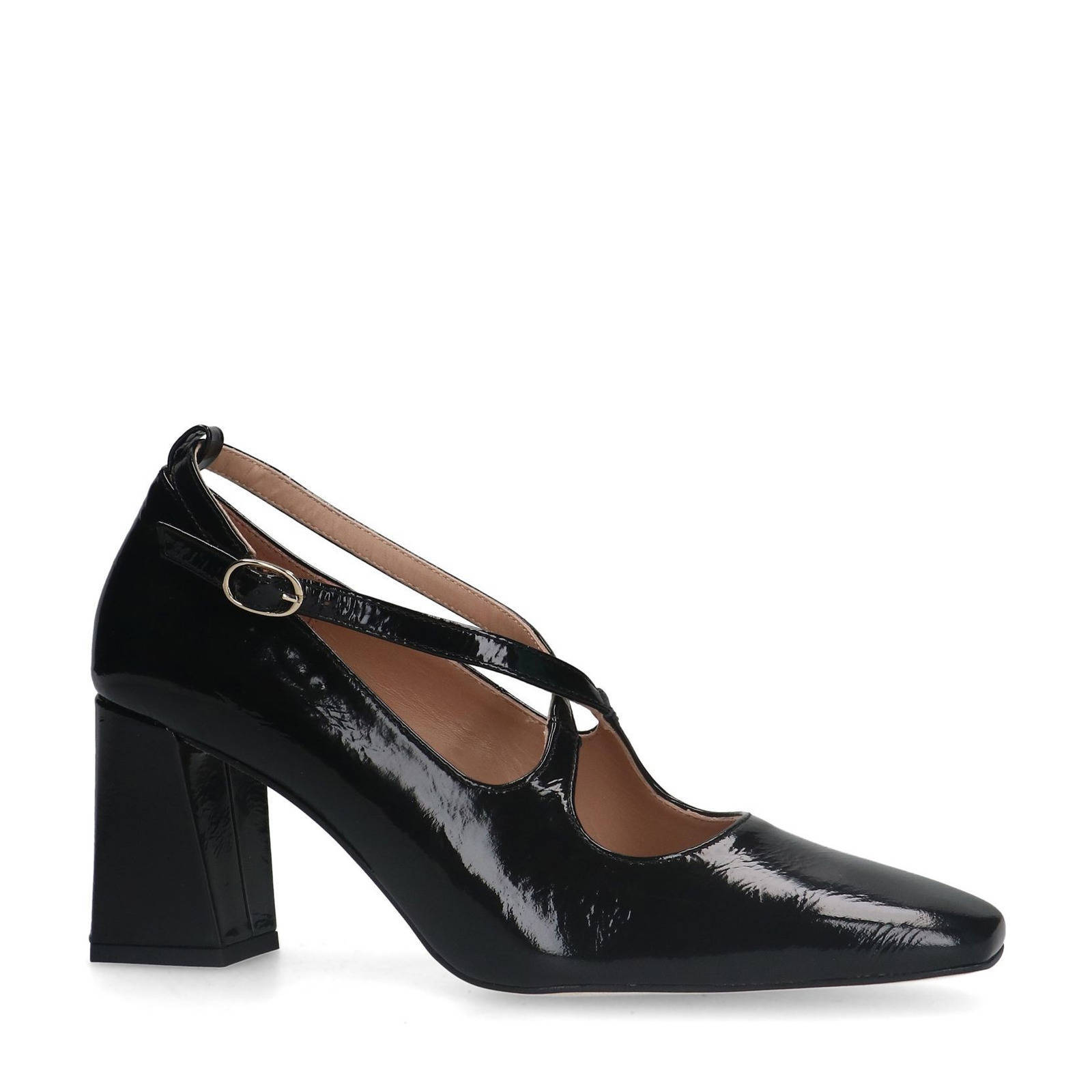 Manfield lakleren pumps zwart