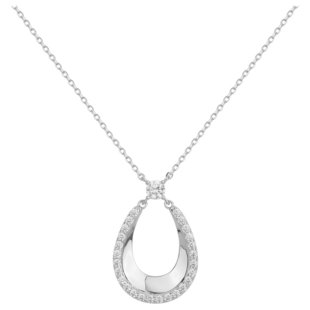 Collier en Argent avec oxyde de zirconium blanc