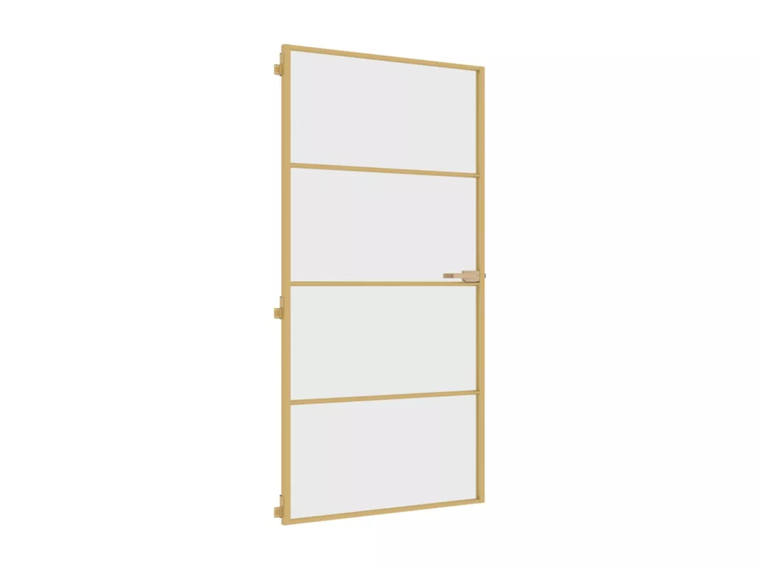 Porte intérieure mince doré verre trempé aluminium