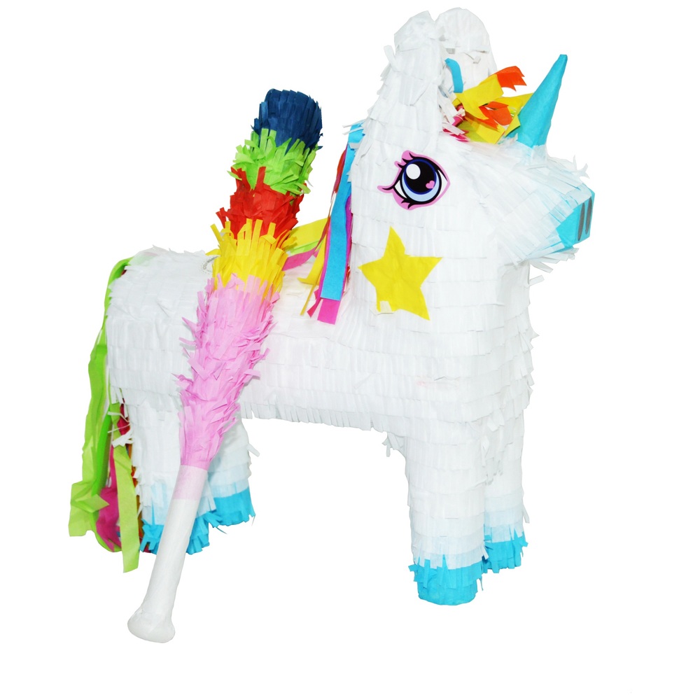 Einhorn-Piñata mit Stock