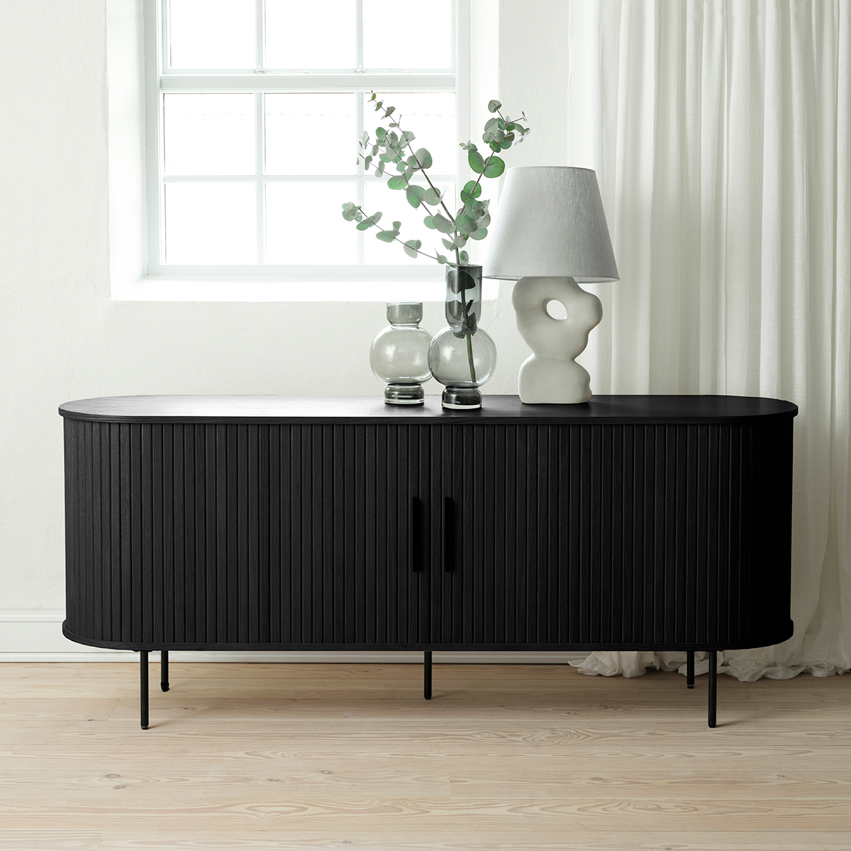 Dressoir Lenn hout Zwart eiken