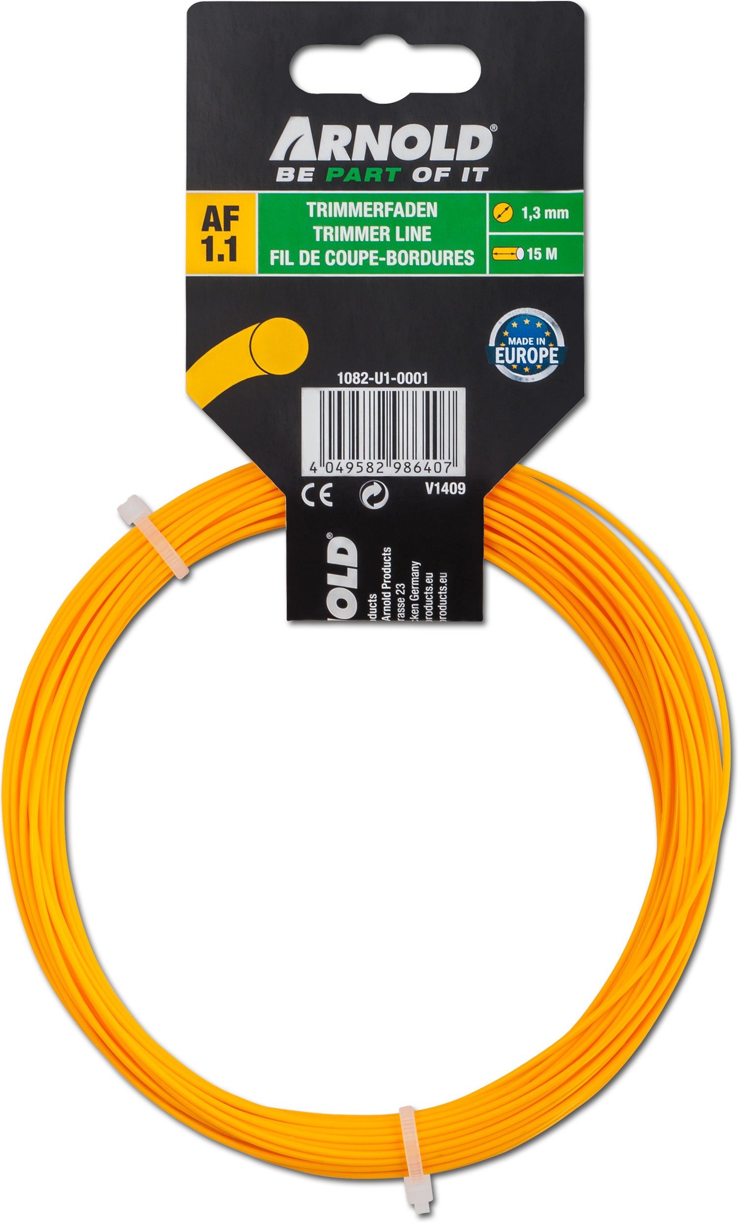 Arnold trimmerdraad 1,3 mm x 15 m geel