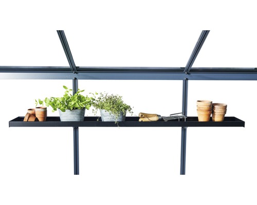 Juliana aluminium stellingkast, 2-delig, 142 x 15 cm, zwart