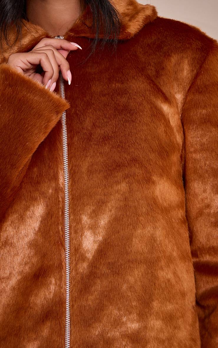Marron Veste Courte En Synthétique Tall