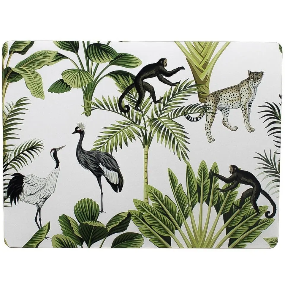 Mars & More tafel placemat jungle print wit - 30 x 40 cm