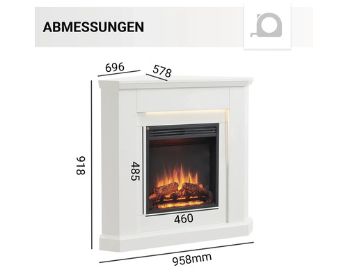 Elektrische haard Balderia Pegasos wit 2000 watt