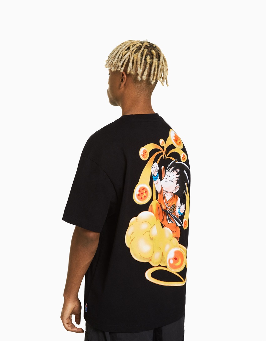 Camiseta Dragon Ball de manga curta com modelagem quadrada