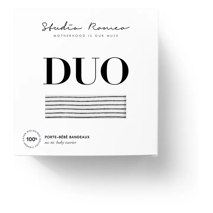 Studio Romeo Porte-bébé Stripes en coton bio | Blanc