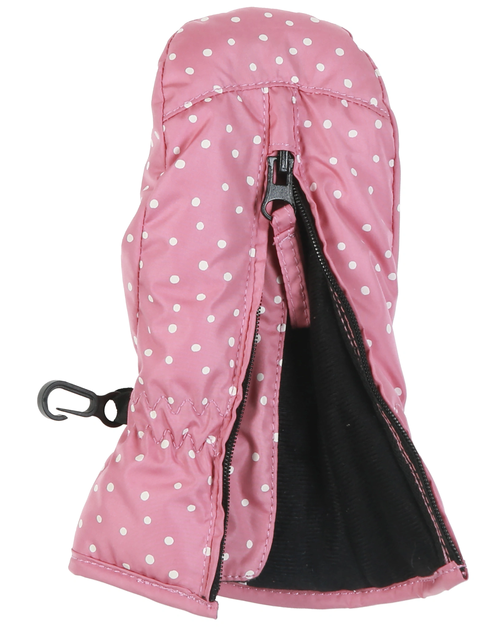 Fäustlinge PUNKTE mit Reißverschluss in rosa