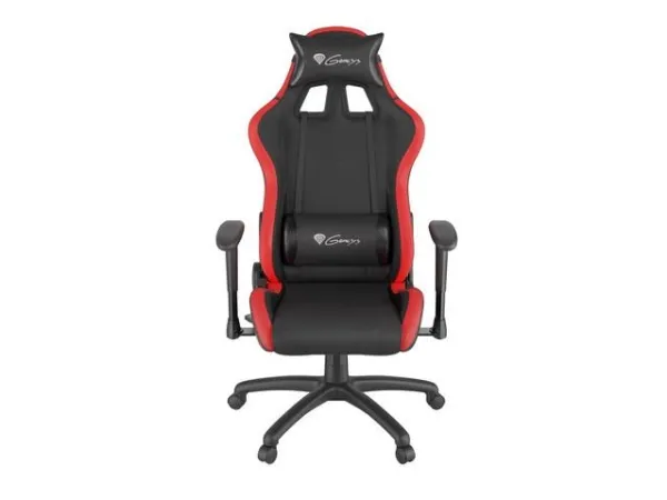 Genesis Trit 500 RGB - Stol - ergonomisk - lænestol - armstøtter - T-formet - vippe - drejeled - tekstil, PU syntetisk læder - sort