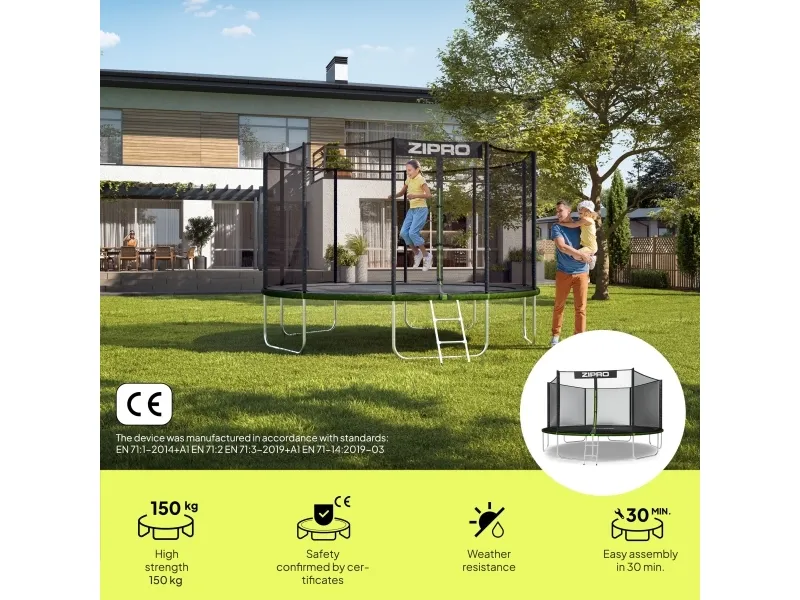 Zipro havetrampolin Jump Pro med 14FT 435cm udendørs net   skosæk GRATIS!