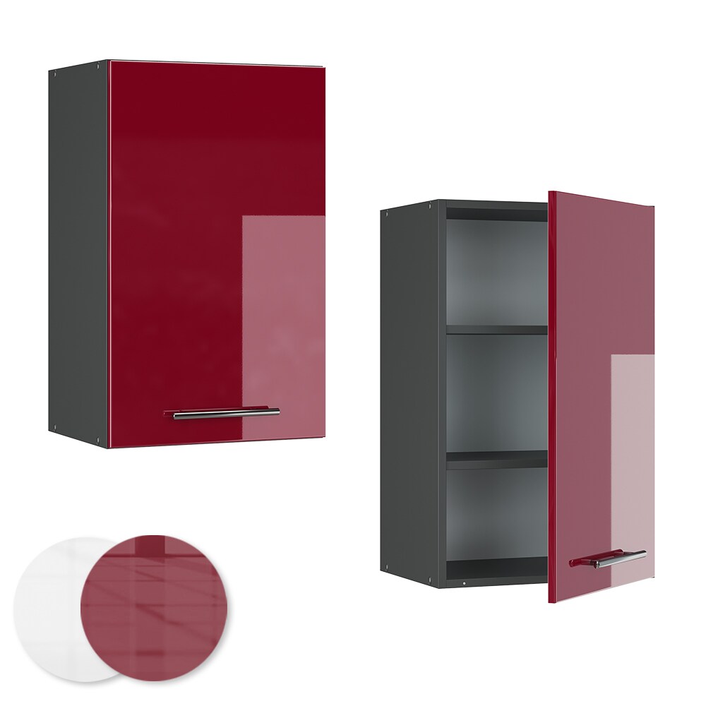 VICCO Hängeschrank 45 cm Bordeaux Hochglanz Küchenschrank Hängeschrank Küchenzeile Fame-Line