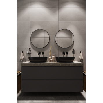 Haceka badkamerspiegel Deco mat zwart Ø 60 cm rond