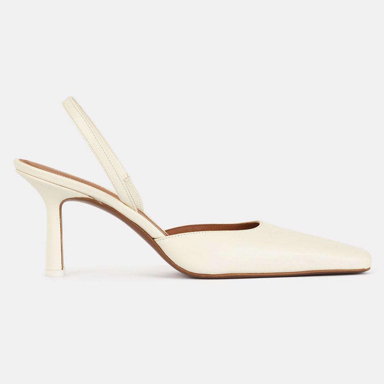 Neous Slingbacks en Cuir crème - Talon 7.5 cm