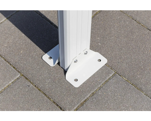Enkele carport WESTMANN plat dak 6 mm dubbelwandige polycarbonaatplaten 15 m² incl. regengoot 305 x 503 cm wit
