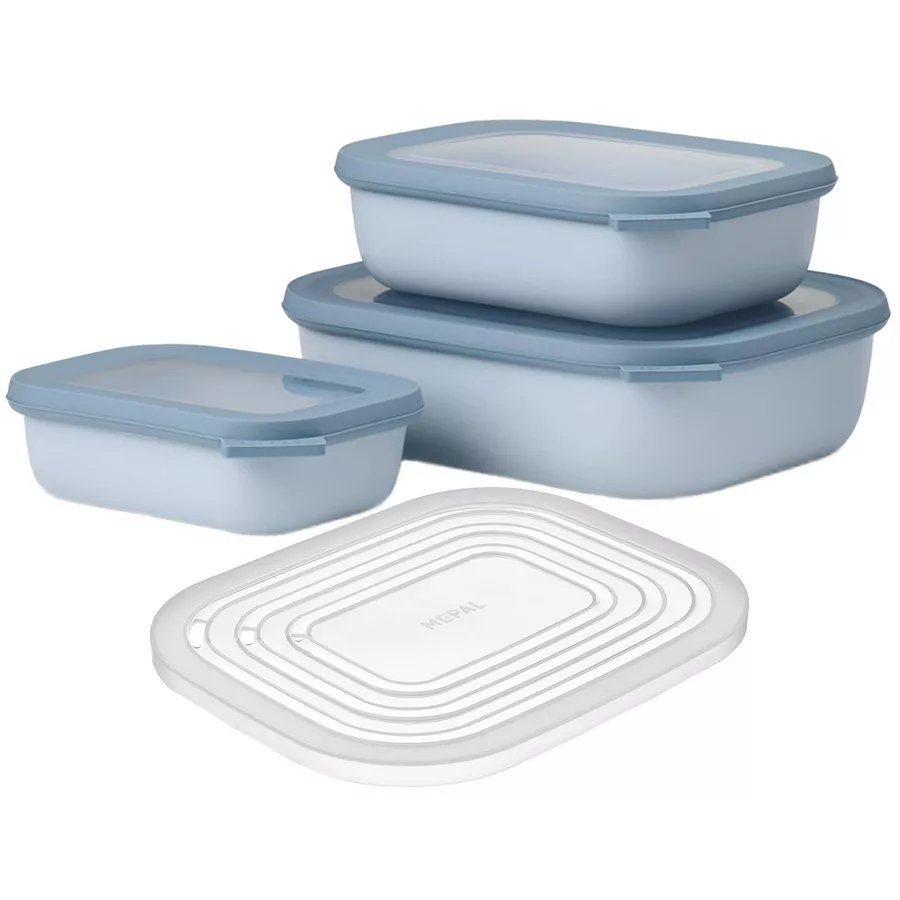 Mepal Multischüssel-Set mit Mikrowellendeckel Cirqula hellblau