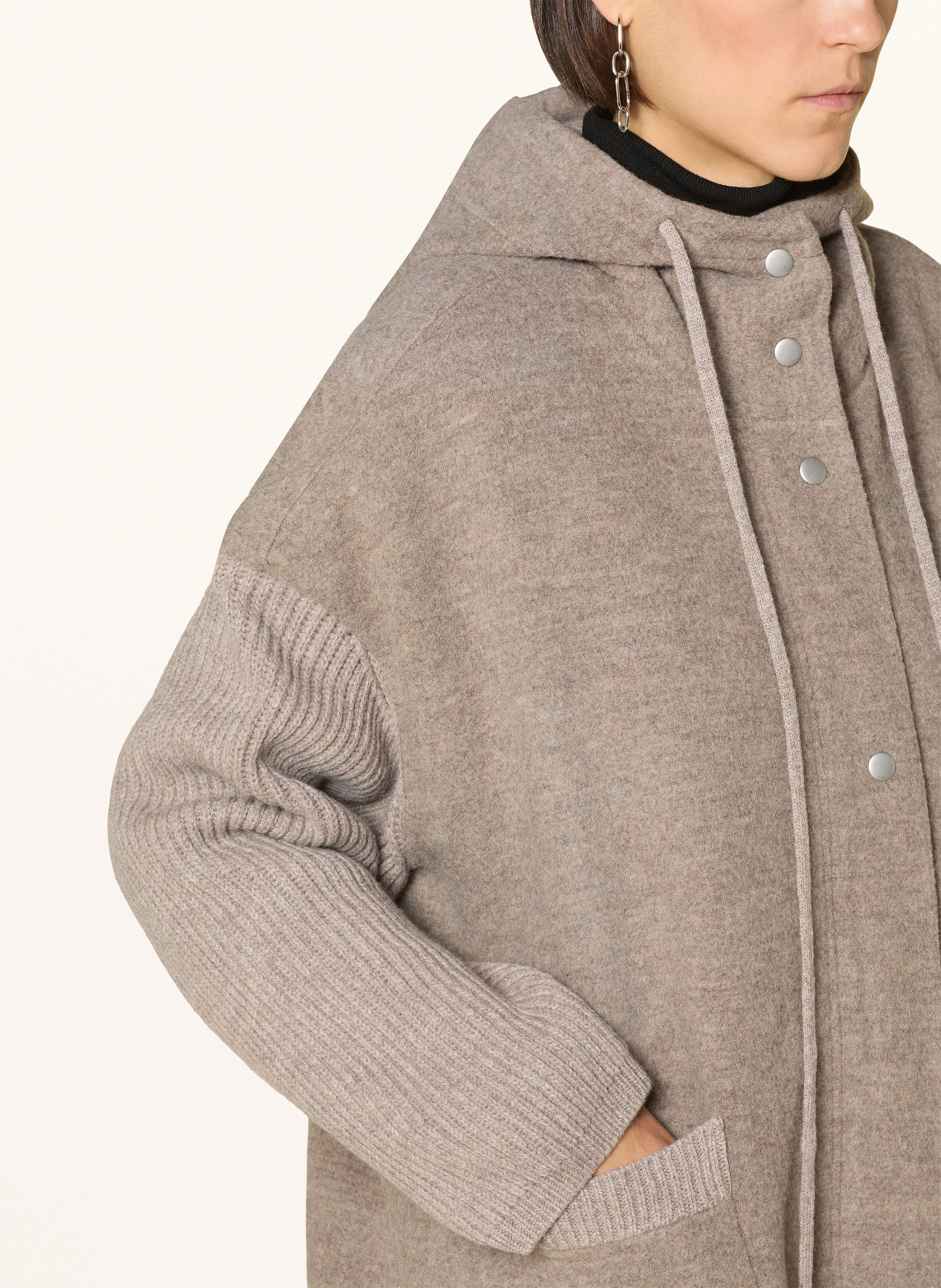 Grace Oversized-Mantel im Materialmix