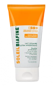 SOLEILBIAFINE Lait Solaire Ultra-hydratant FPS 50+ Peaux Sèches ou Déshydratées - 150ml