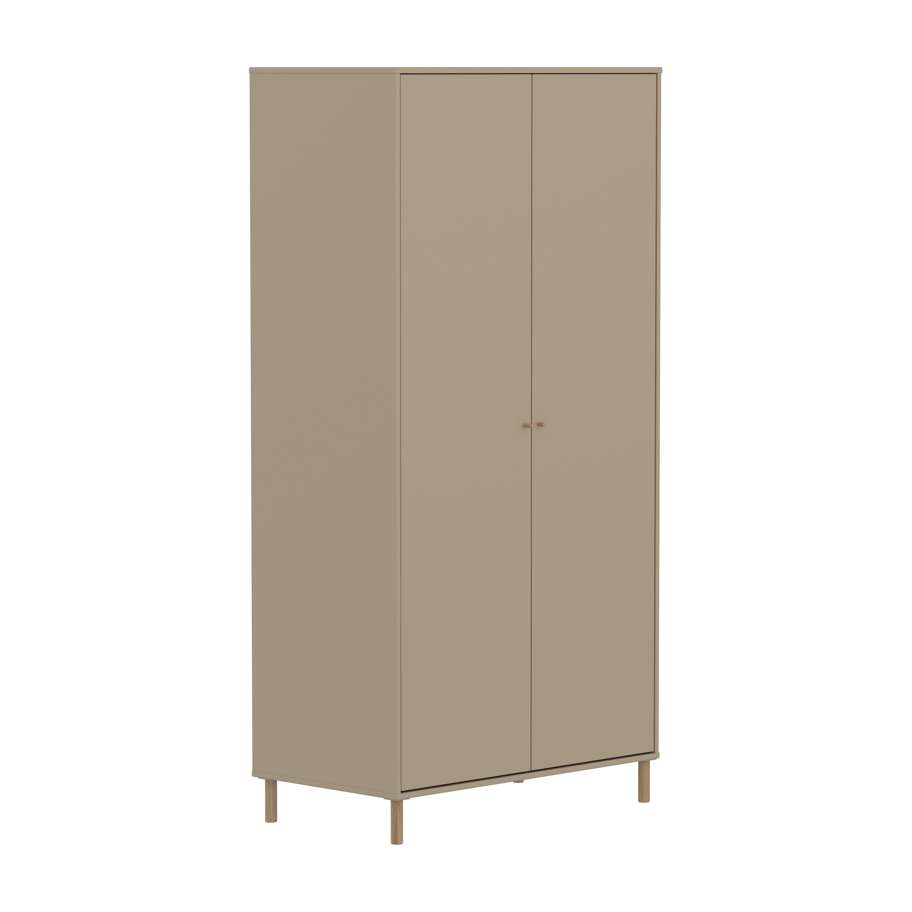 SAGA Schrank oat mit oak knobs u Füss - Oat / B: 100.0 cm x T: 55.0 cm x H: 200.0 cm