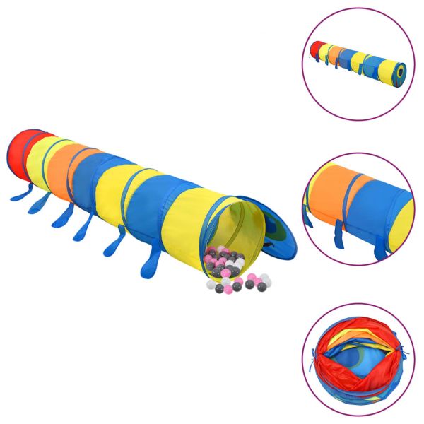 vidaXL Túnel de brincar infantil   250 bolas 245 cm multicor