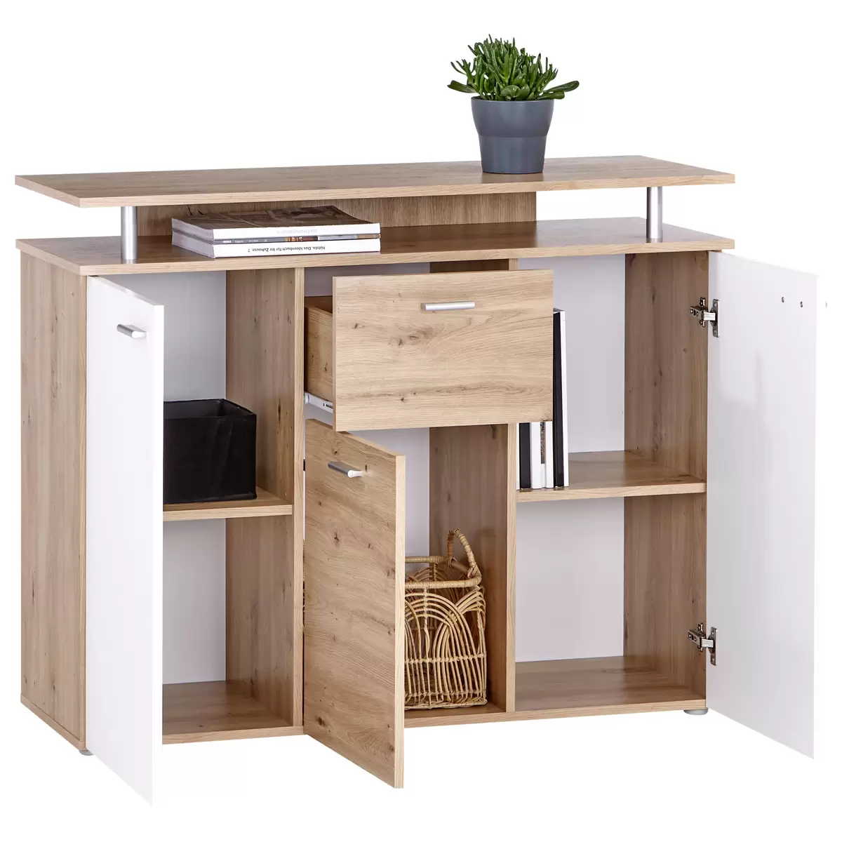 Kommode Leon weiss,Artisan Eiche