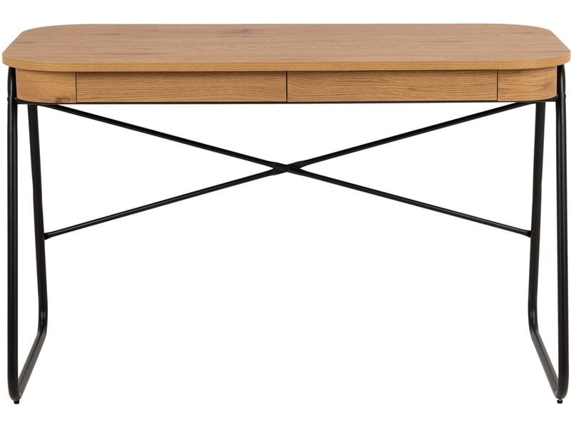AC Design Tisch Blueton, Schwarz matt / Wildeiche matt Büroschreibtisch mit modernem Charme