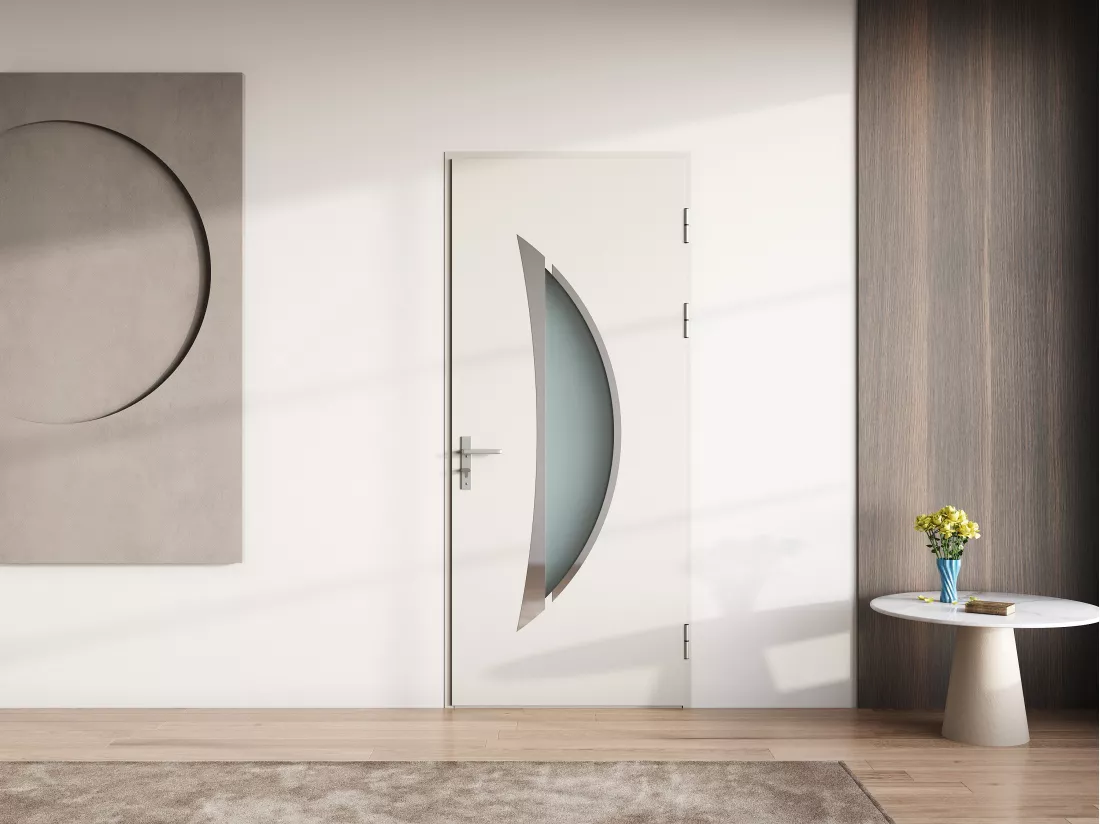 Porte d'entrée en aluminium H218 x L96 cm anthracite - poussant gauche - DATELO