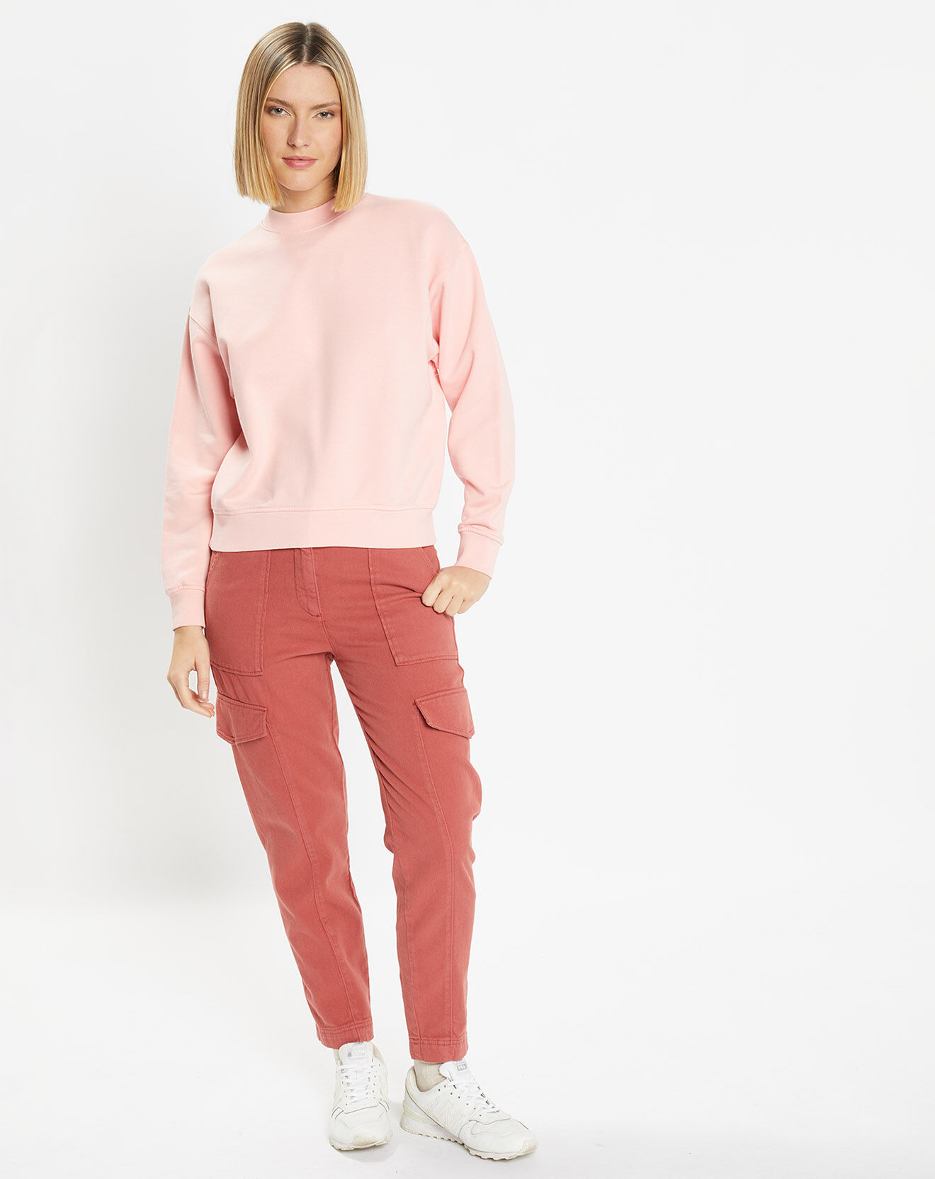Galeries Lafayette Pantalon cargo en Twill de Coton recyclé Robin rouge foncé